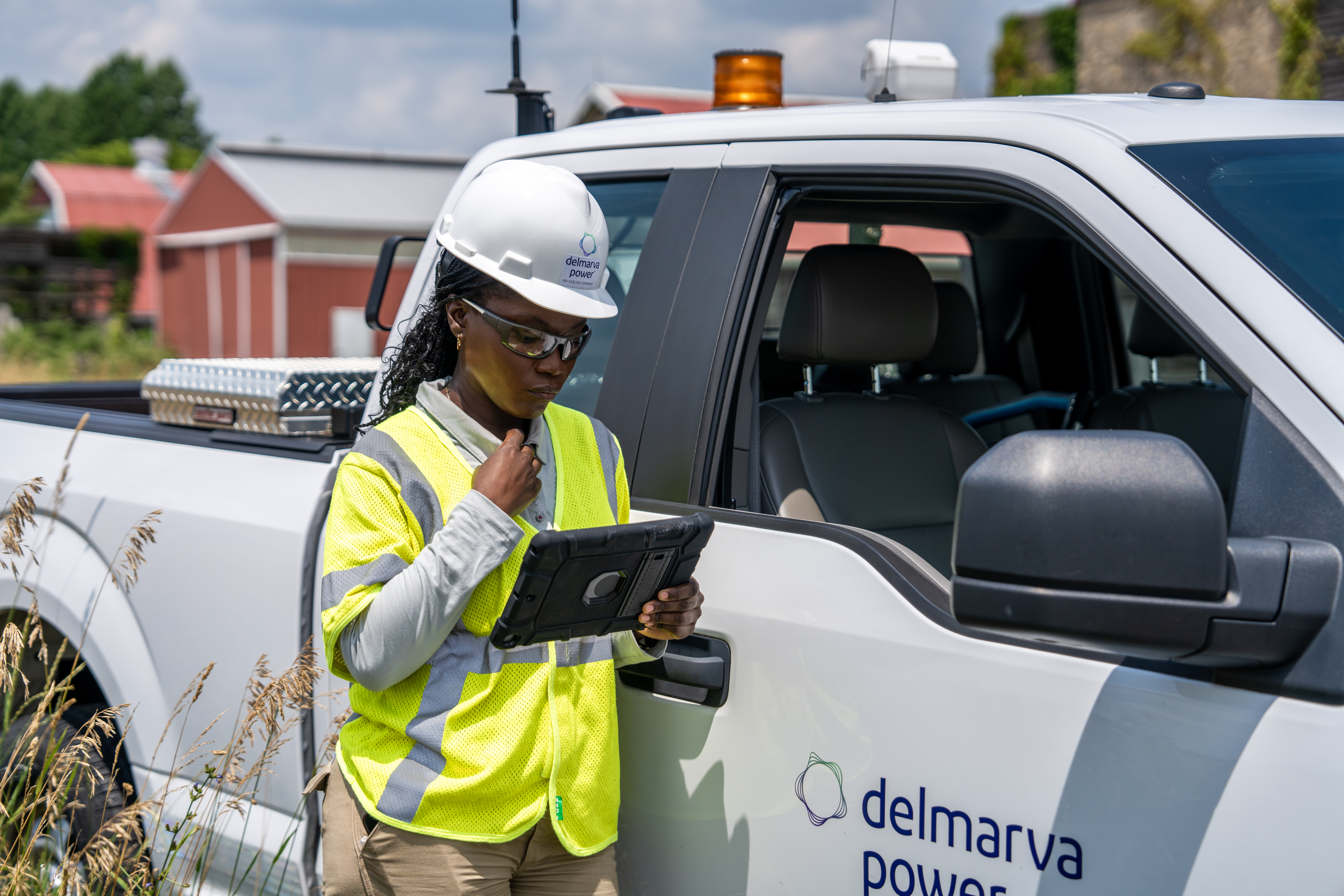 lineworker reviewing work order