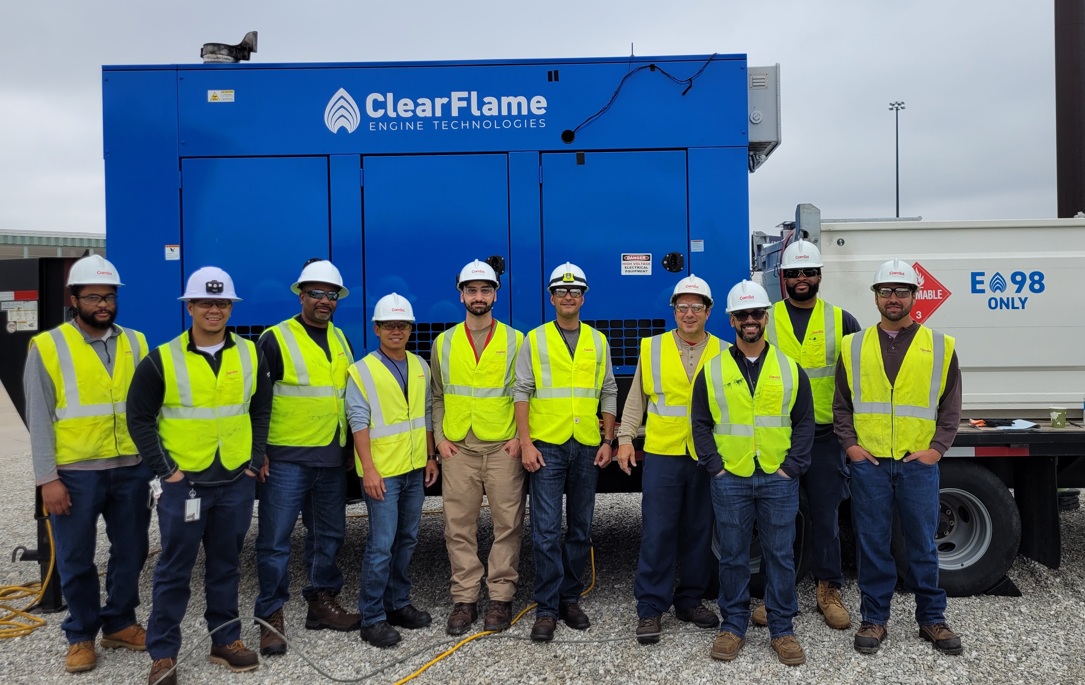 ComEd’s Distribution Field Engineering team learning about cutting edge clean fuel technology 